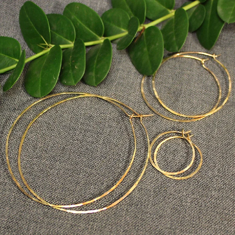 Hoop earrings with removable pendants for a versatile and customizable accessory-14k Gold Light Hoops