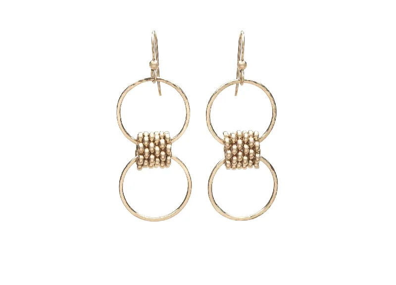 Best hoop earrings with cubic zirconia for a budget-friendly, dazzling look-Double Hoop, Gold