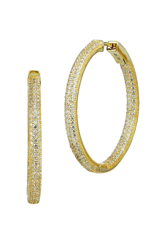 Hoop earrings with oversized designs for a bold, fashion-forward statement-18k Gold Vermeil  1.5" inside out hoop earring