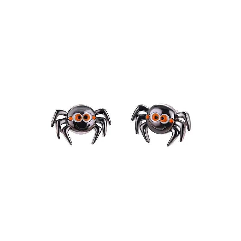 Large hoop earrings for a bold and statement-making fashion accessory-925 Silver Big Eye Spider Earrings