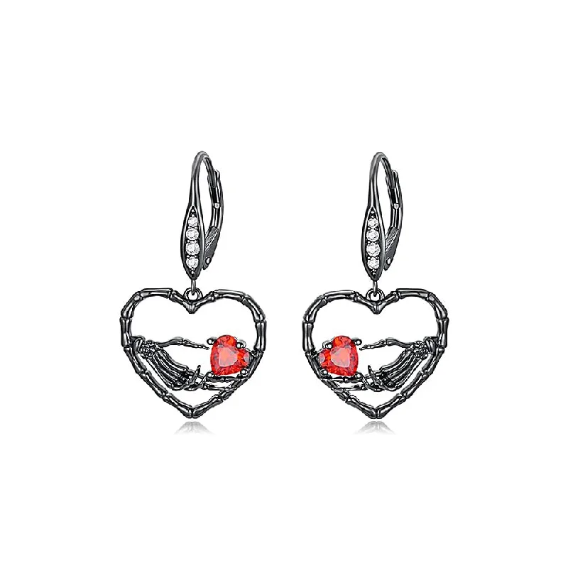 Best hoop earrings with oval shapes for a unique and elongated design-925 Silver Heart Bone Earrings