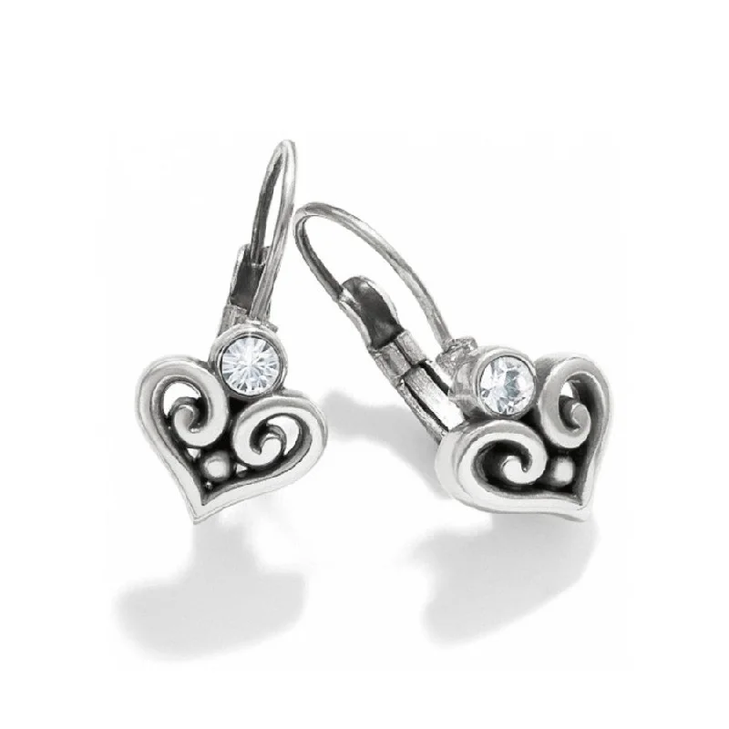 Stylish hoop earrings with diamond accents for an elegant and sparkling effect-Alcazar Heart Leverback Earrings