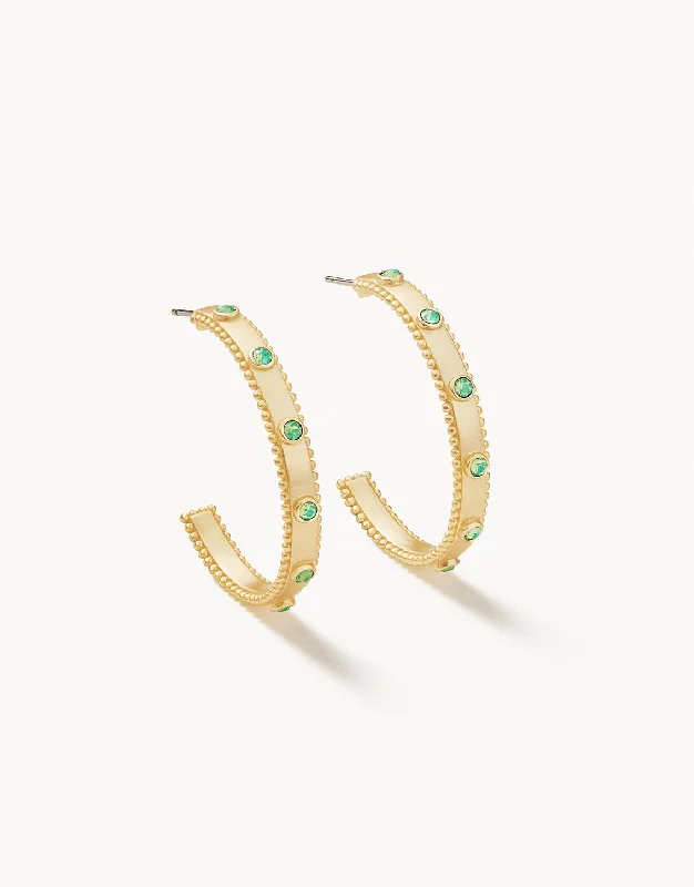 Hoop earrings with removable pendants for a versatile and customizable accessory-Atlantic Opal Hoop Earrings