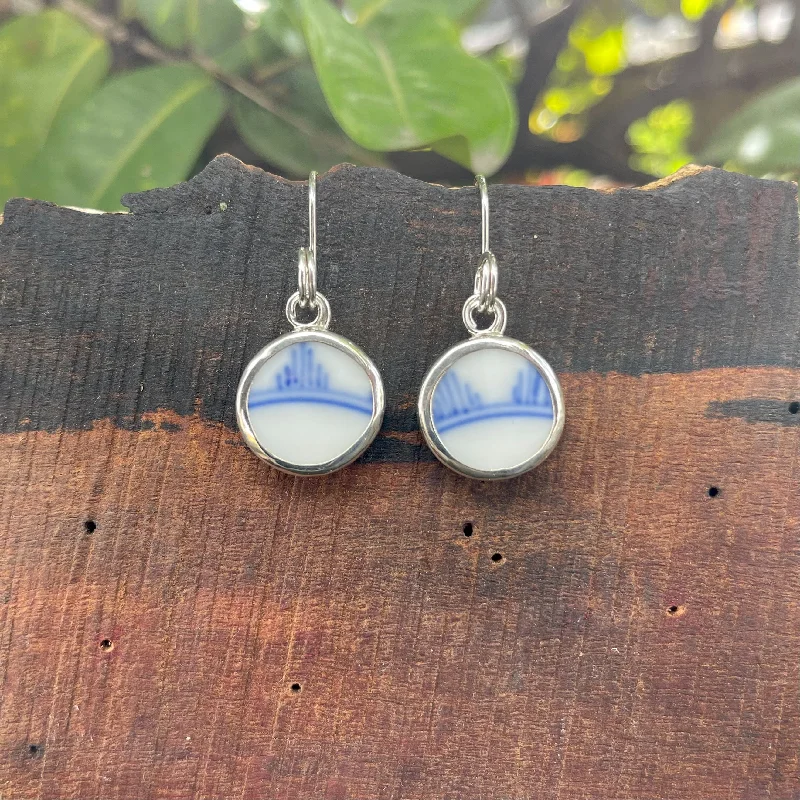 Best hoop earrings with asymmetrical designs for a fashion-forward, avant-garde look-Blue Horizons Sterling Silver Earrings Round