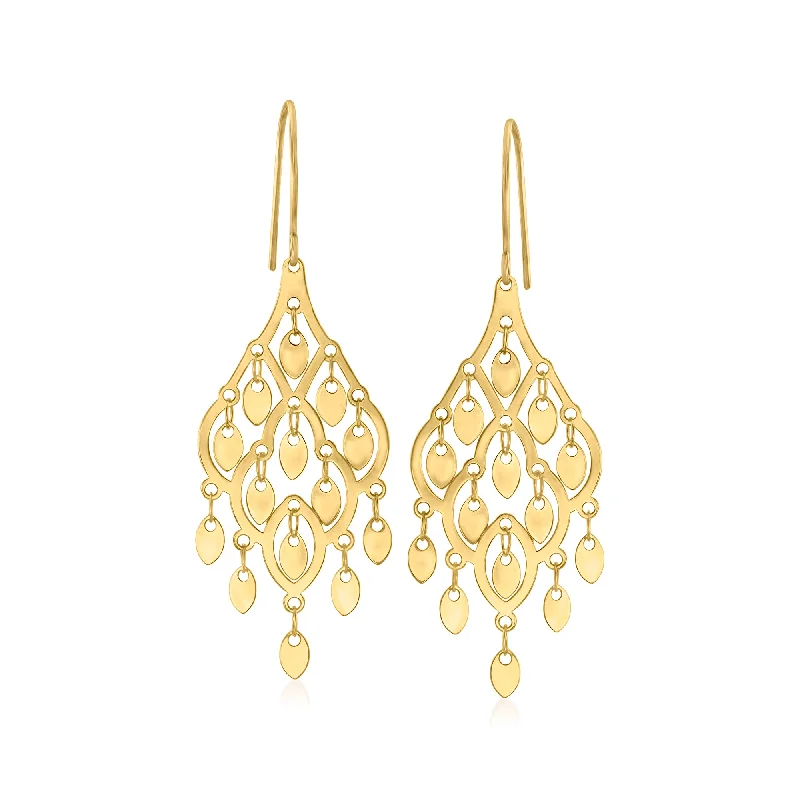 Best hoop earrings with snake-inspired designs for an edgy and fierce vibe-Canaria Italian 10kt Yellow Gold Chandelier Earrings