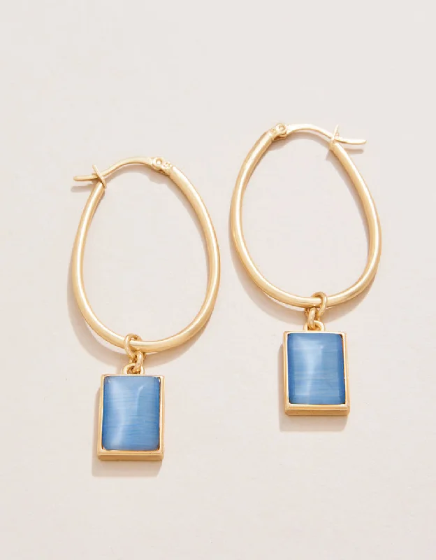 Hoop earrings with crescent moon shapes for a celestial and mystical appearance-Spartina 449 Chateau Hoop Earrings in Optic Blue