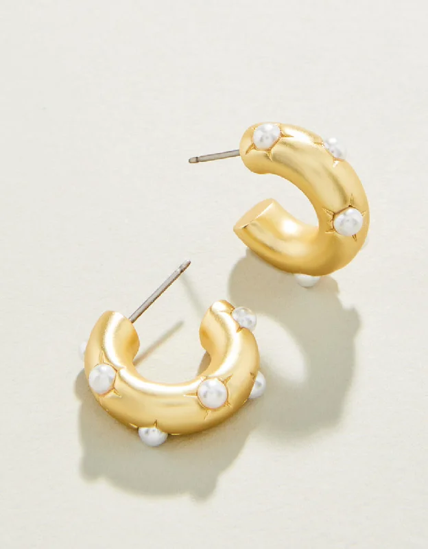 Hoop earrings with stacked layers for a bold and textured design-Spartina 449 Chubby Hoop Earrings