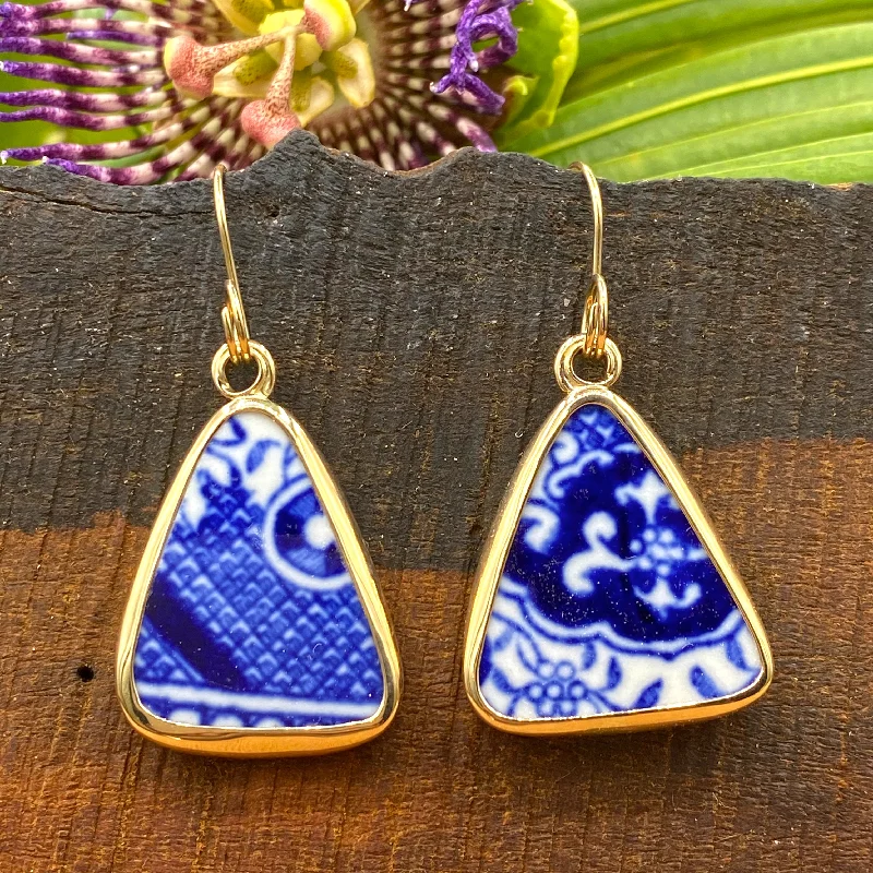 Best hoop earrings with tribal designs for a cultural and exotic aesthetic-Cobalt Delight 14k Gold Earrings