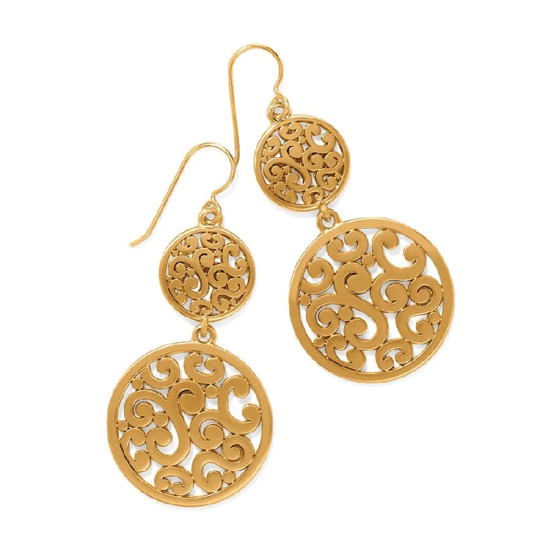 Best hoop earrings with smooth ceramic finishes for a polished, clean style-Contempo Medallion Duo French Wire Earrings