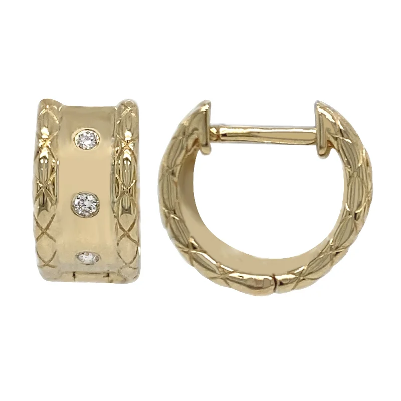 Best hoop earrings with tribal designs for a cultural and exotic aesthetic-Diamond Cigar Huggies