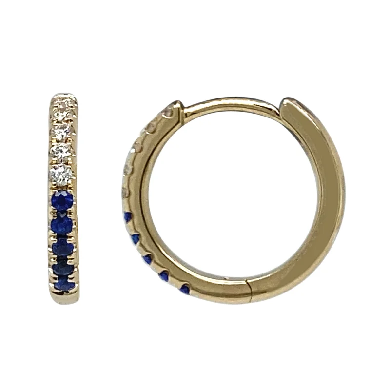 Hoop earrings with a chunky design for a bold and trendy statement-Diamond Sapphire Hoops 12.5mm