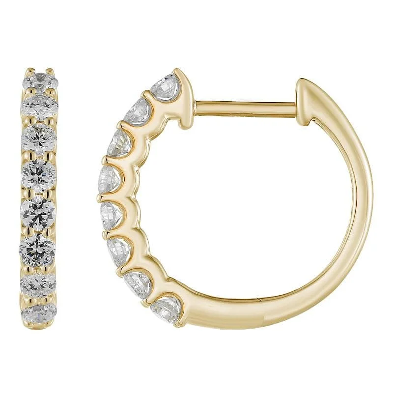 Best hoop earrings with vintage coins for a retro, antique-inspired style-Diamond Scallop Hoop Earrings 16.5mm