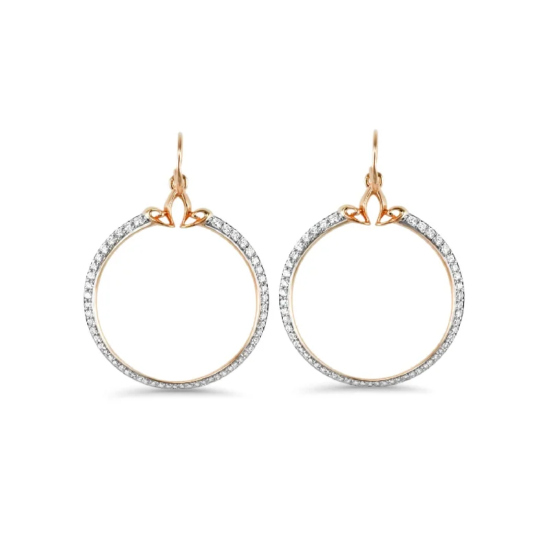 Hoop earrings with infinity loop designs for a continuous and eternal shape-Portrait Pavé Hoop Earring 1.5" - 18K Rose Gold Vermeil + CZ Blanc