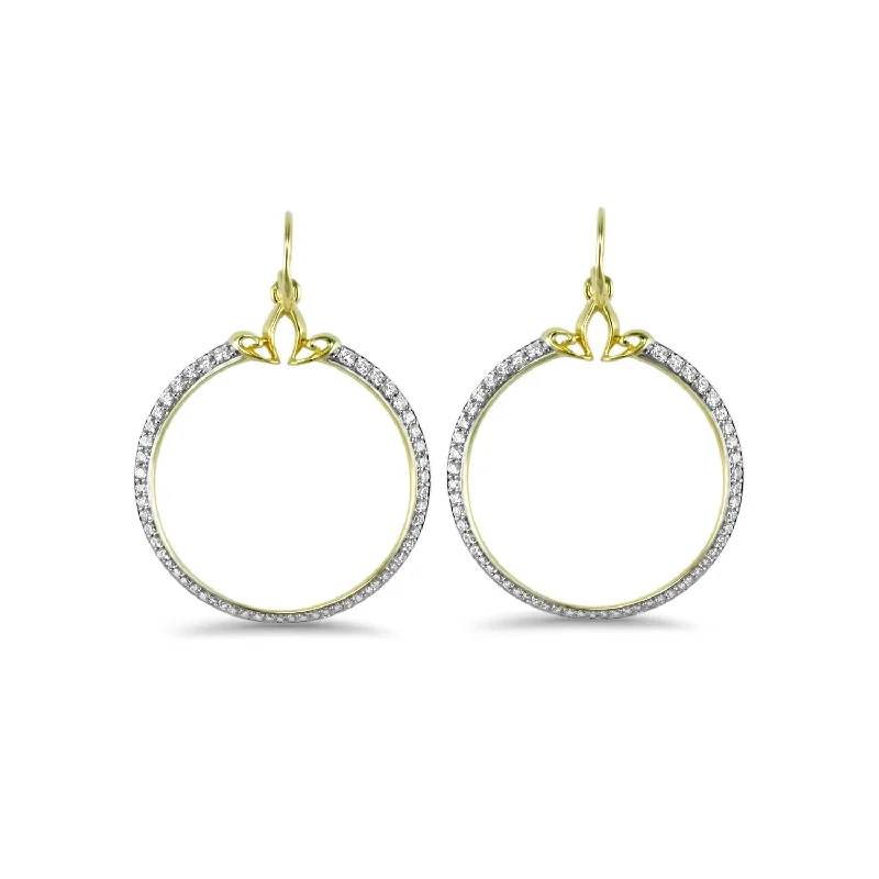 Best hoop earrings with custom designs for a personalized, unique accessory-Portrait Pavé Hoop Earring 1.5" - 18K Gold Vermeil + CZ Blanc