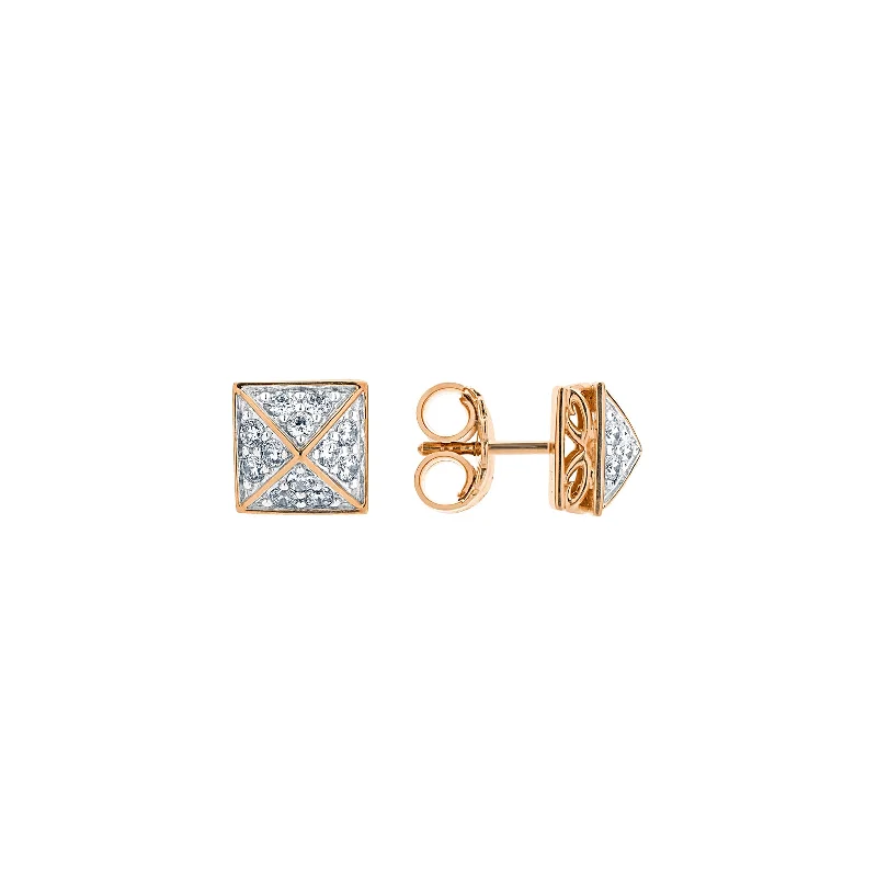 Best hoop earrings with gold for a luxurious and timeless look-Possibility Pavé Stud Earring - 18K Rose Gold Vermeil + CZ Blanc