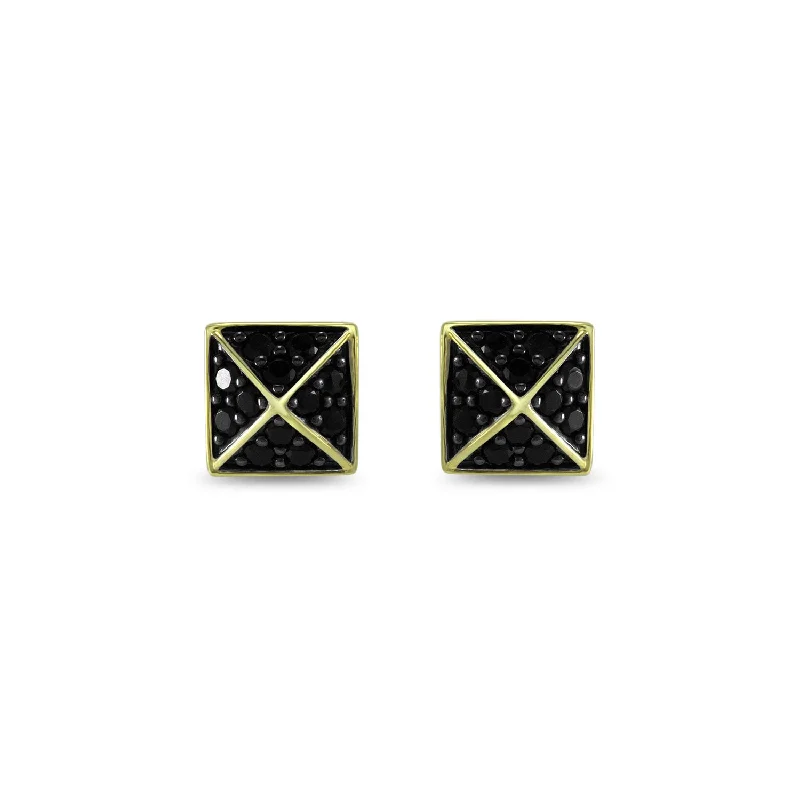 Best hoop earrings with asymmetrical designs for a fashion-forward, avant-garde look-Possibility Pavé Stud Earring - 18K Gold Vermeil + CZ Noir