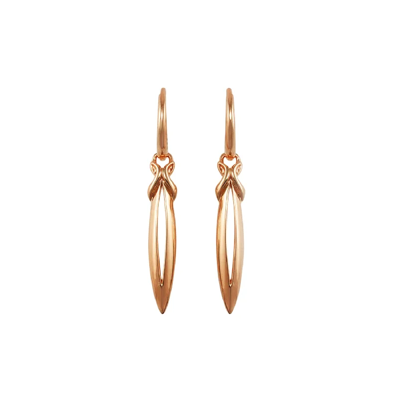 Hoop earrings with colorful beads for a fun and playful vibe-Stiletto Earring Small - 18K Rose Gold Vermeil