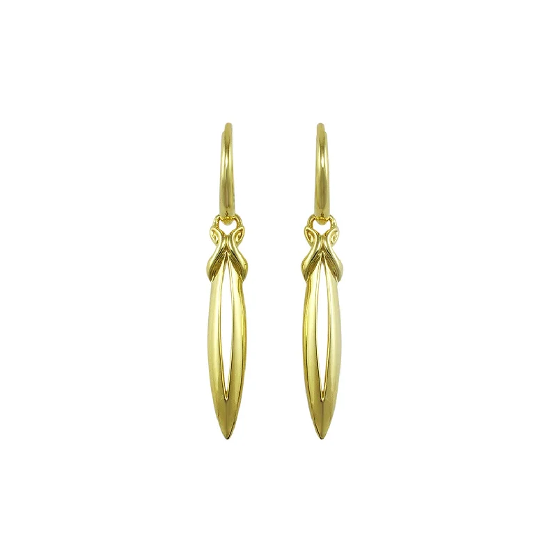 Best hoop earrings with textured silver for a rustic and organic finish-Stiletto Earring Small - 18K Gold Vermeil