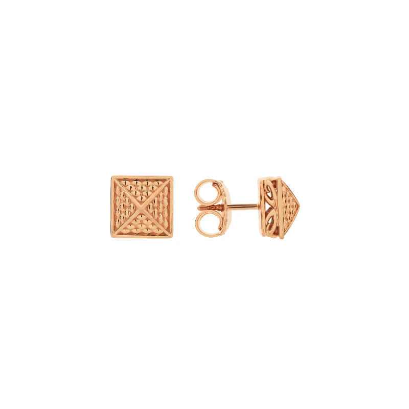 Hoop earrings with dangling charms for a playful and fun look-Possibility Python Stud Earring - 18K Rose Gold