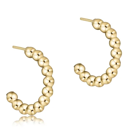 Hoop earrings with oversized pearl accents for a statement-making look-Enewton Gold Filled Beaded Classic 1" Post Hoop - 3mm