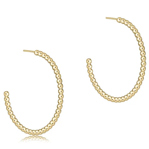 Hoop earrings with circle designs for a classic and timeless shape-Enewton Gold Filled beaded Classic 1.25" Post Hoop - 2mm