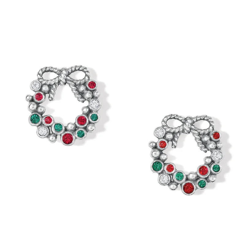 Best hoop earrings with oval shapes for a unique and elongated design-Eternal Life Wreath Mini Post Earrings