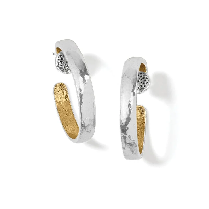 Hoop earrings with cut-out designs for a creative and lightweight effect-Ferrara Entrata Small Hoop Earrings