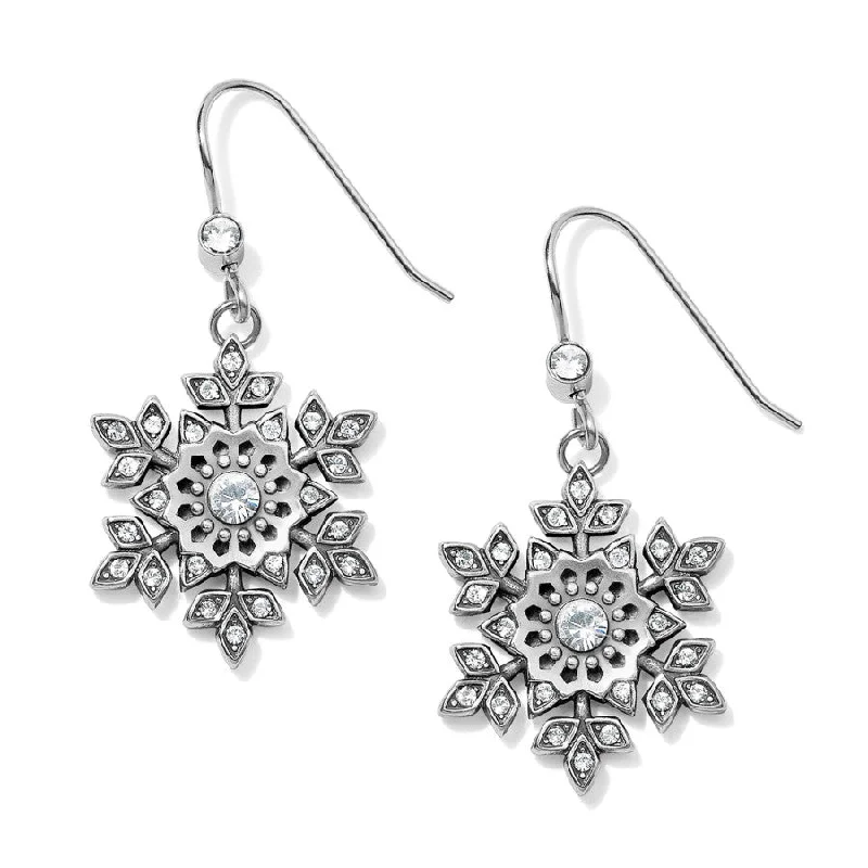 Large hoop earrings for a bold and statement-making fashion accessory-Glint Snowflake French Wire Earrings