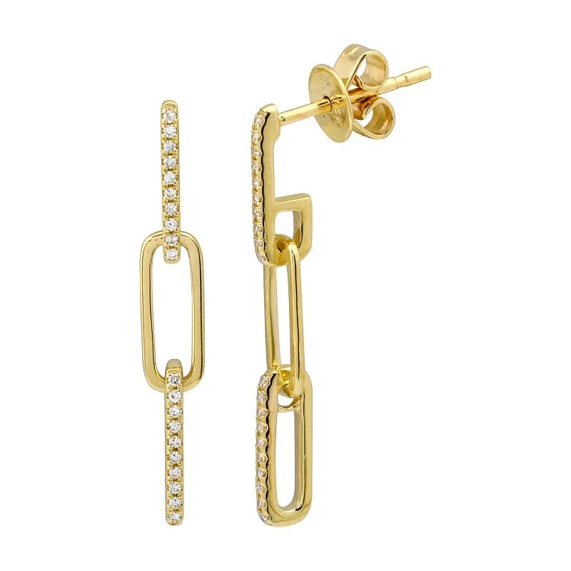 Hoop earrings with polished metal for a shiny and high-quality finish-Gold Links Dangle Earrings