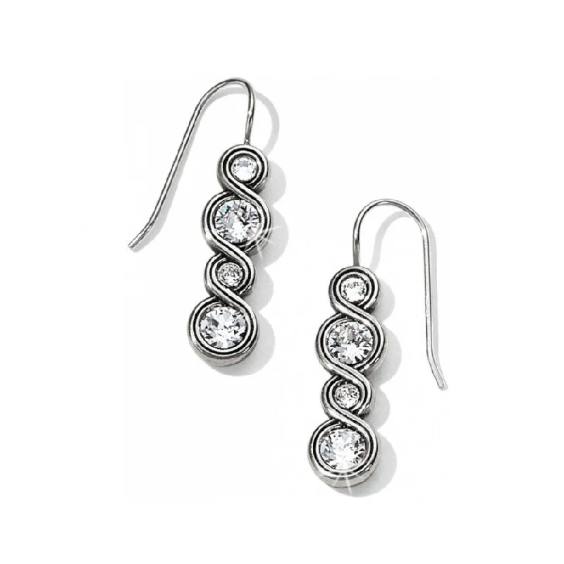 Hoop earrings with cut-out designs for a creative and lightweight effect-Infinity Sparkle French Wire Earrings