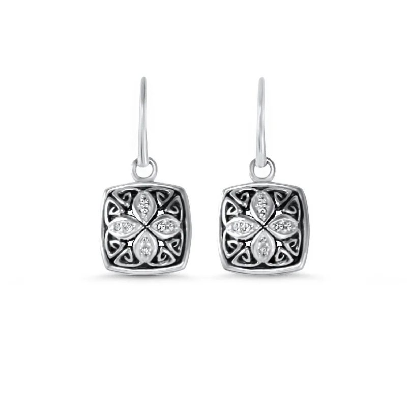 Best hoop earrings with blackened metal for an edgy and bold appearance-Marquise Pavé Drop Earring - Sterling Silver + CZ Blanc