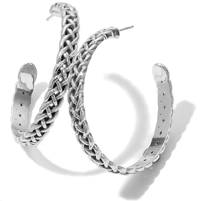 Best hoop earrings with smooth ceramic finishes for a polished, clean style-Interlok Braid Large Hoop Earrings