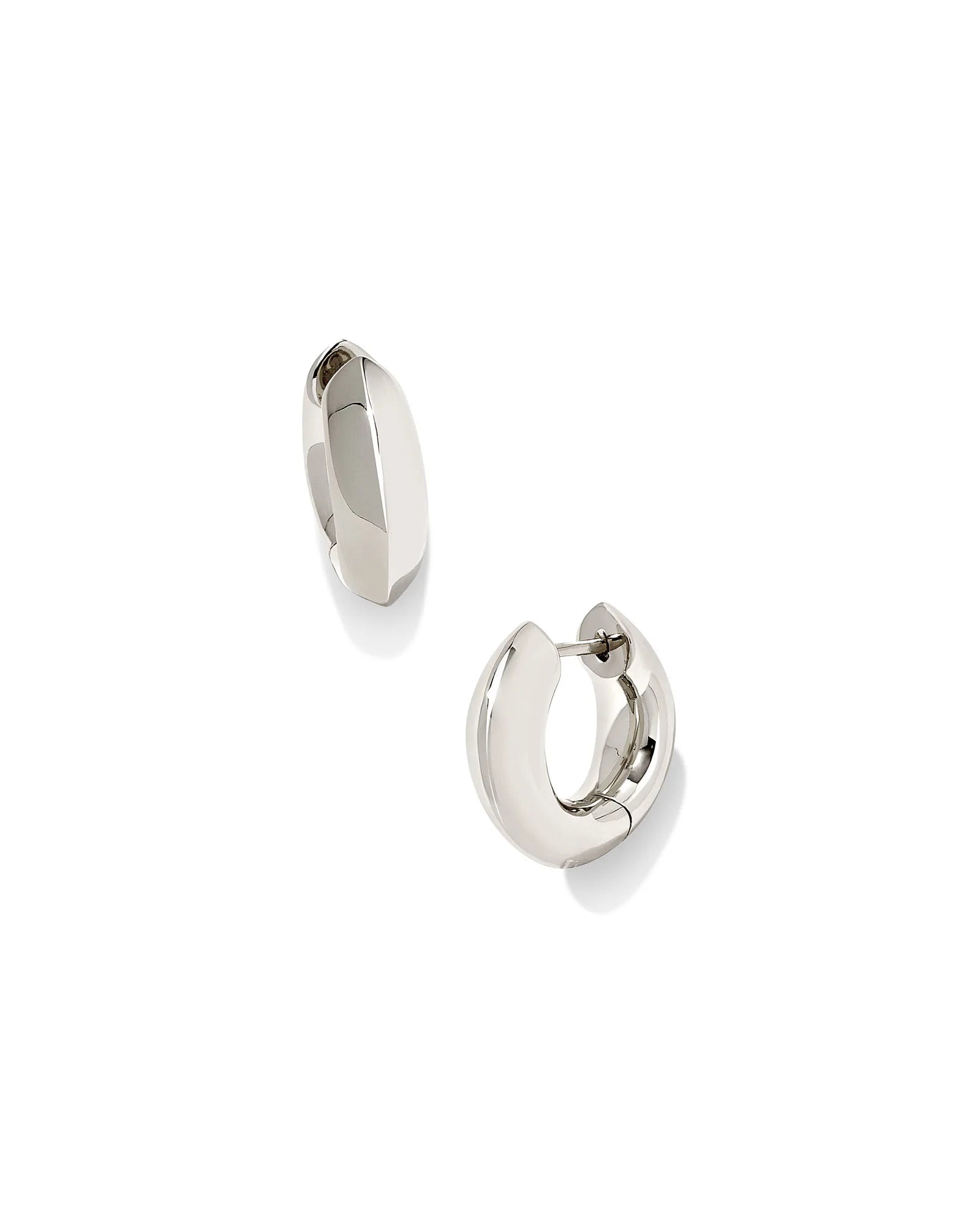 Best hoop earrings with matte finish for a sophisticated, understated design-Kendra Scott Mikki Metal Huggie Earrings in Silver