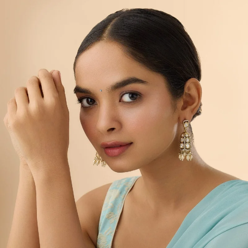 Hoop earrings with a matte black finish for a sleek, edgy vibe-Kundan Earring 170806