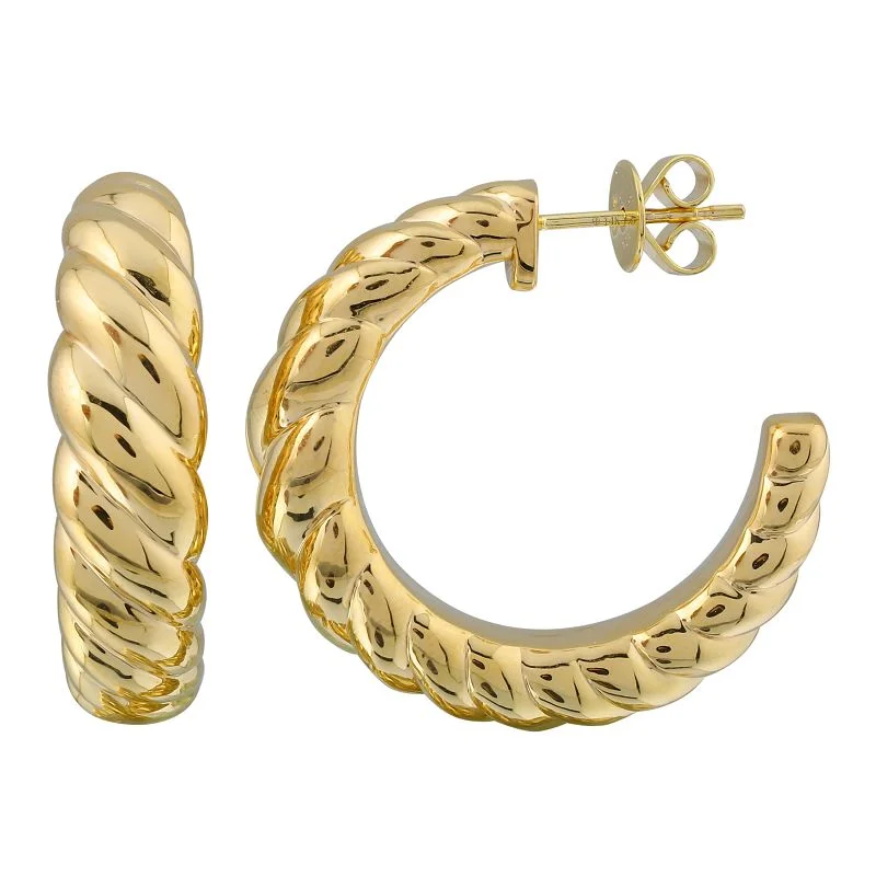 Best hoop earrings with angel wing accents for a spiritual and meaningful design-Light Weight Gold Croissant Open Hoop Earrings