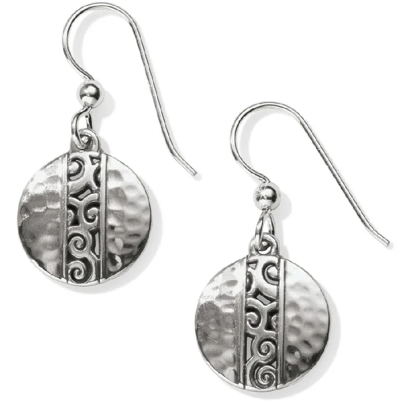 Best hoop earrings with geometric hexagon shapes for a modern, angular look-Mingle Disc French Wire Earrings