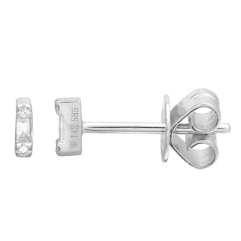 Best hoop earrings with detachable studs for a versatile and adjustable accessory-Mini Bar Diamond Earrings