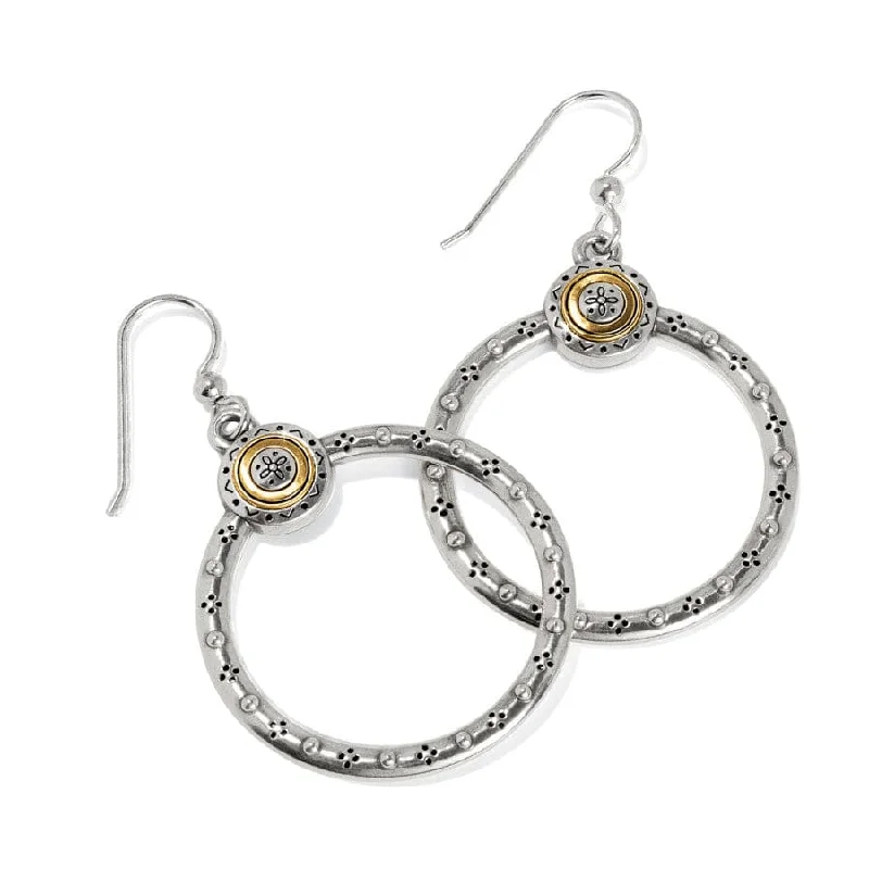 Best hoop earrings with crescent-shaped designs for a bold, moon-inspired style-Mosaic Two Tone French Wire Hoop Earrings