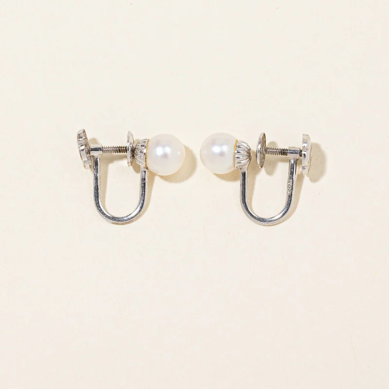 Hoop earrings with cut-out designs for a creative and lightweight effect-Pearl Clip On Earrings