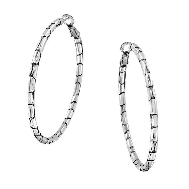 Best hoop earrings with tribal designs for a cultural and exotic aesthetic-Pebble Large Hoop Earrings