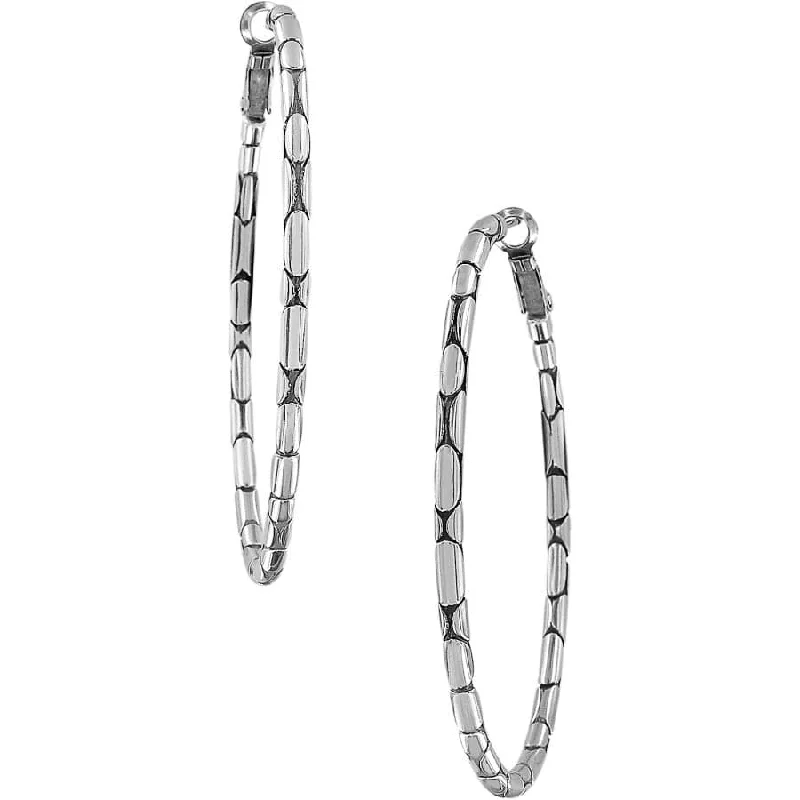 Hoop earrings with dangling charms for a playful and fun look-Pebble Large Oval Hoop Earrings