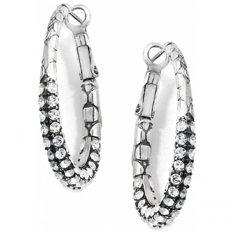 Hoop earrings with spiral designs for a dynamic and fluid look-Pebble Pave Hoop Earrings