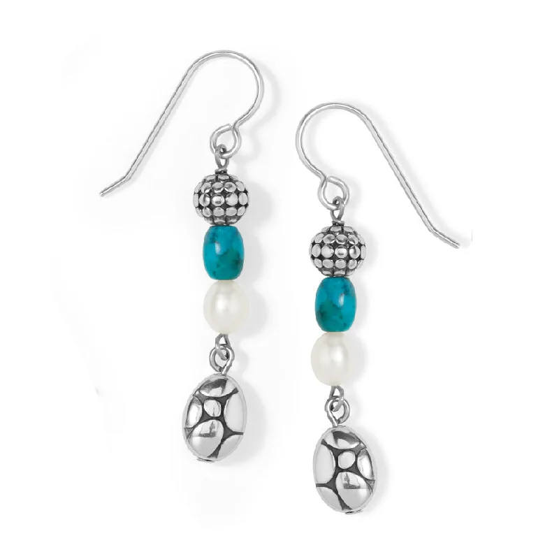 Hoop earrings with open designs for a modern, lighthearted vibe-Pebble Turquoise Pearl French Wire Earrings