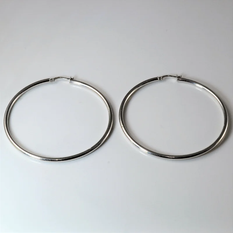 Best hoop earrings with geometric triangle shapes for a modern, chic design-Plain Hoop Earrings