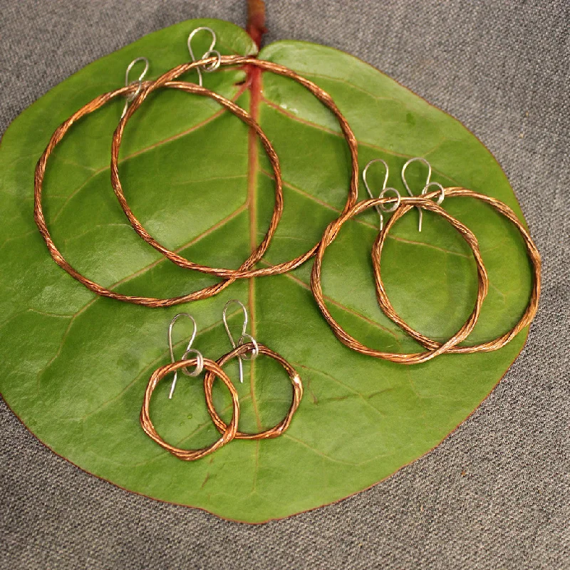 Hoop earrings with infinity loop designs for a continuous and eternal shape-Ring of Fire Copper Hoops