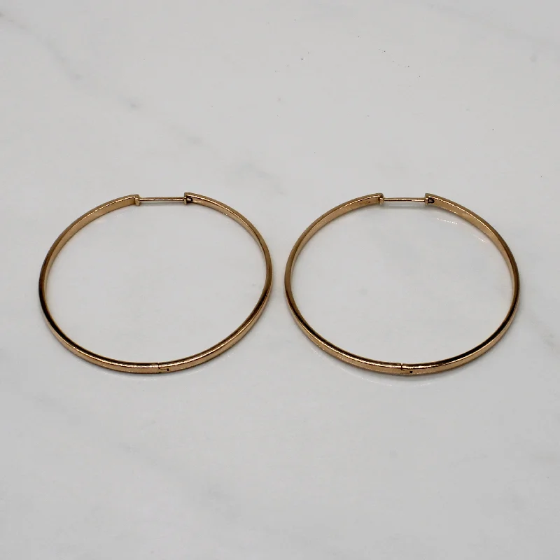 Hoop earrings with oversized designs for a bold, fashion-forward statement-Rose Gold Hoop Earrings |