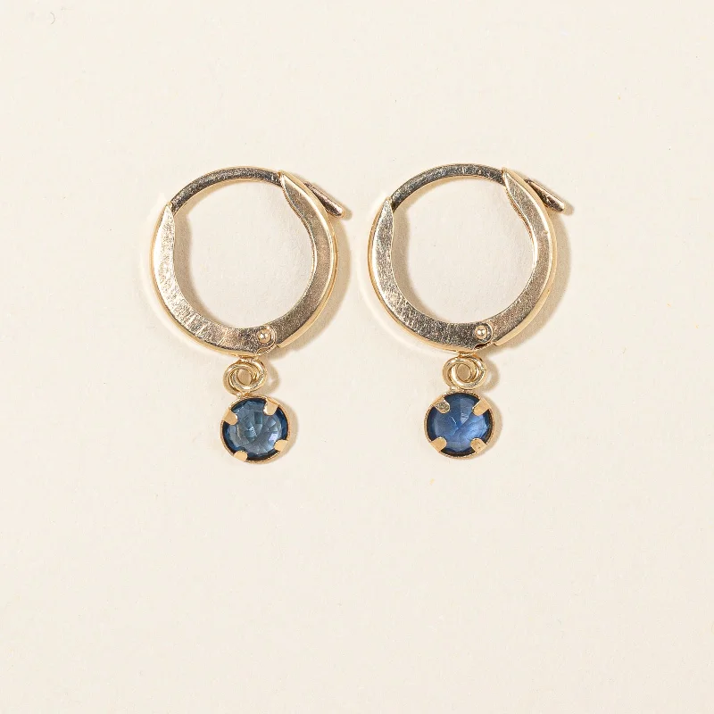 Hoop earrings with multi-tone finishes for a colorful and layered effect-Sapphire Hoop Earrings | 0.45ctw |