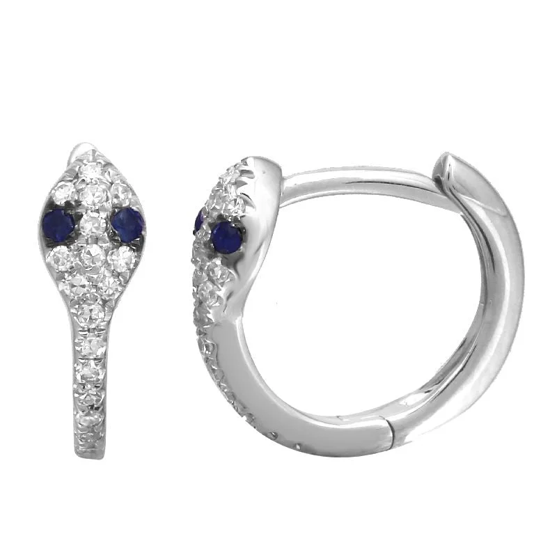 Best hoop earrings with cubic zirconia for a budget-friendly, dazzling look-Sapphire Snake Hoops