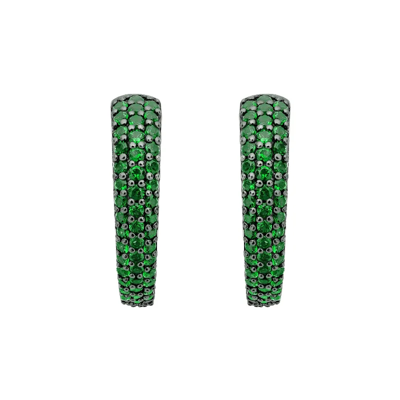 Best hoop earrings with geometric pendants for a modern, chic appeal-Talon Pavé Earring - 18K Gold Vermeil + CZ Vert