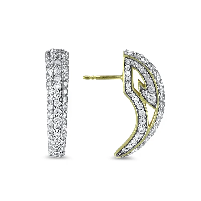 Best hoop earrings with satin ribbons for a soft, feminine appearance-Talon Pavé Earring - 18K Gold Vermeil + CZ Blanc